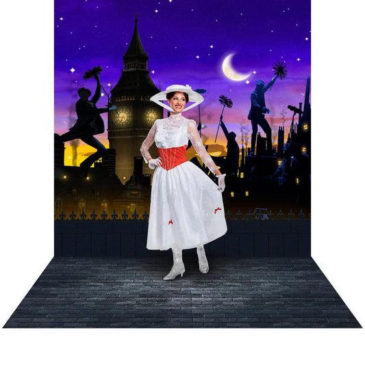 Mary Poppins Rooftop Photography Backdrop