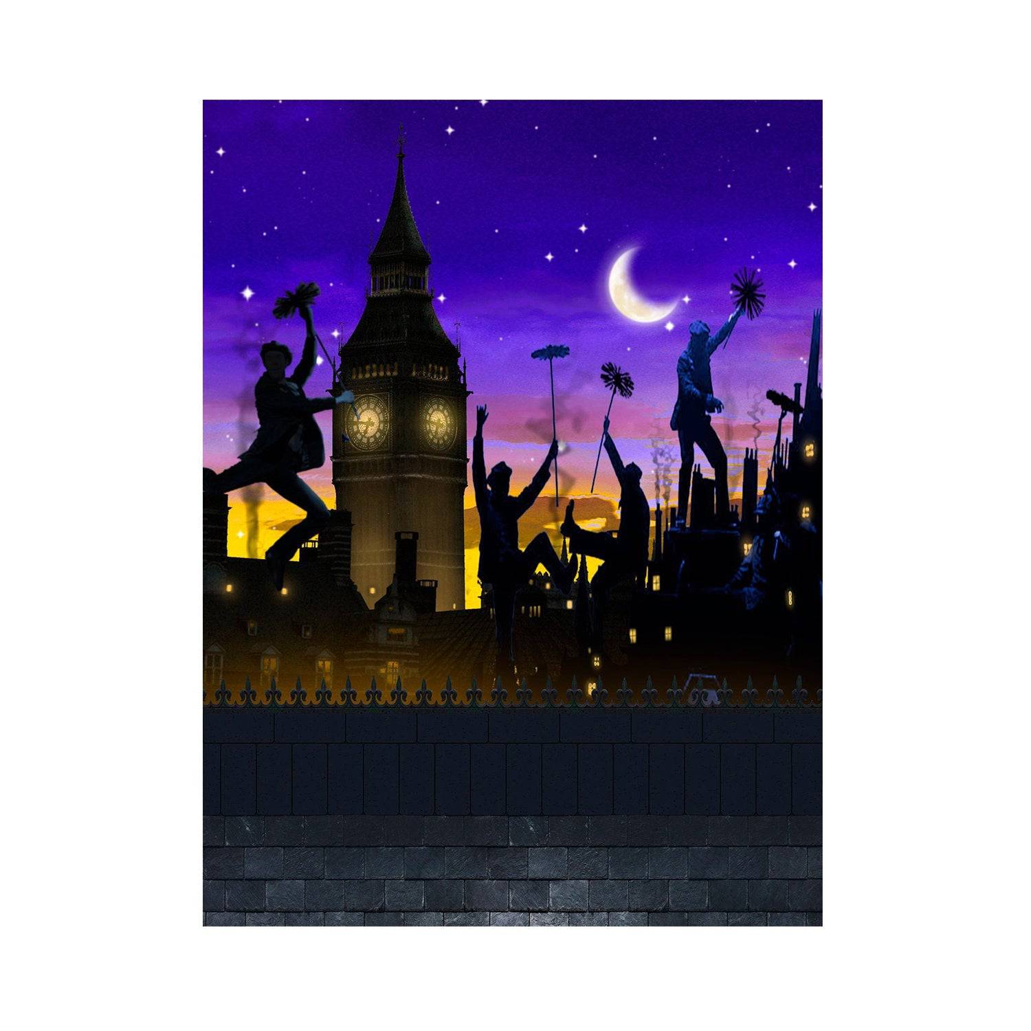 Mary Poppins Rooftop Photography Backdrop - Basic 5.5  x 6.5  