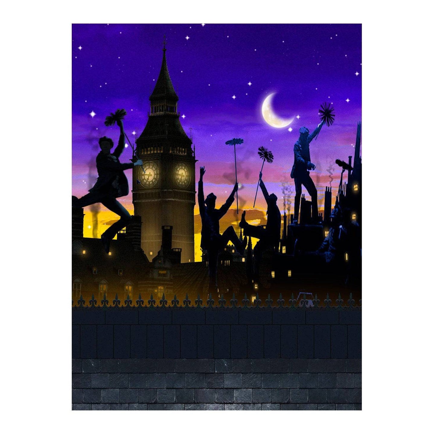 Mary Poppins Rooftop Photography Backdrop - Basic 6  x 8  