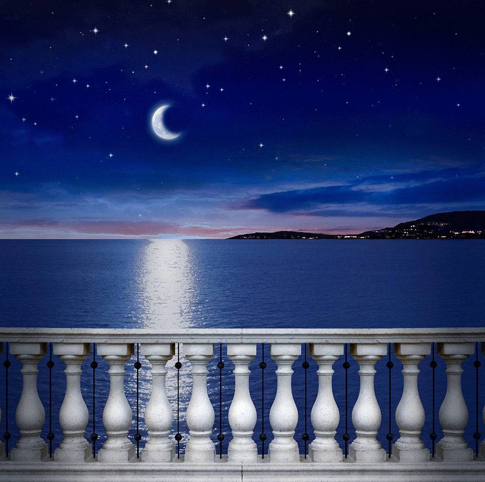 Mediterranean Sea Balcony Photography Backdrop - Basic 10  x 8  