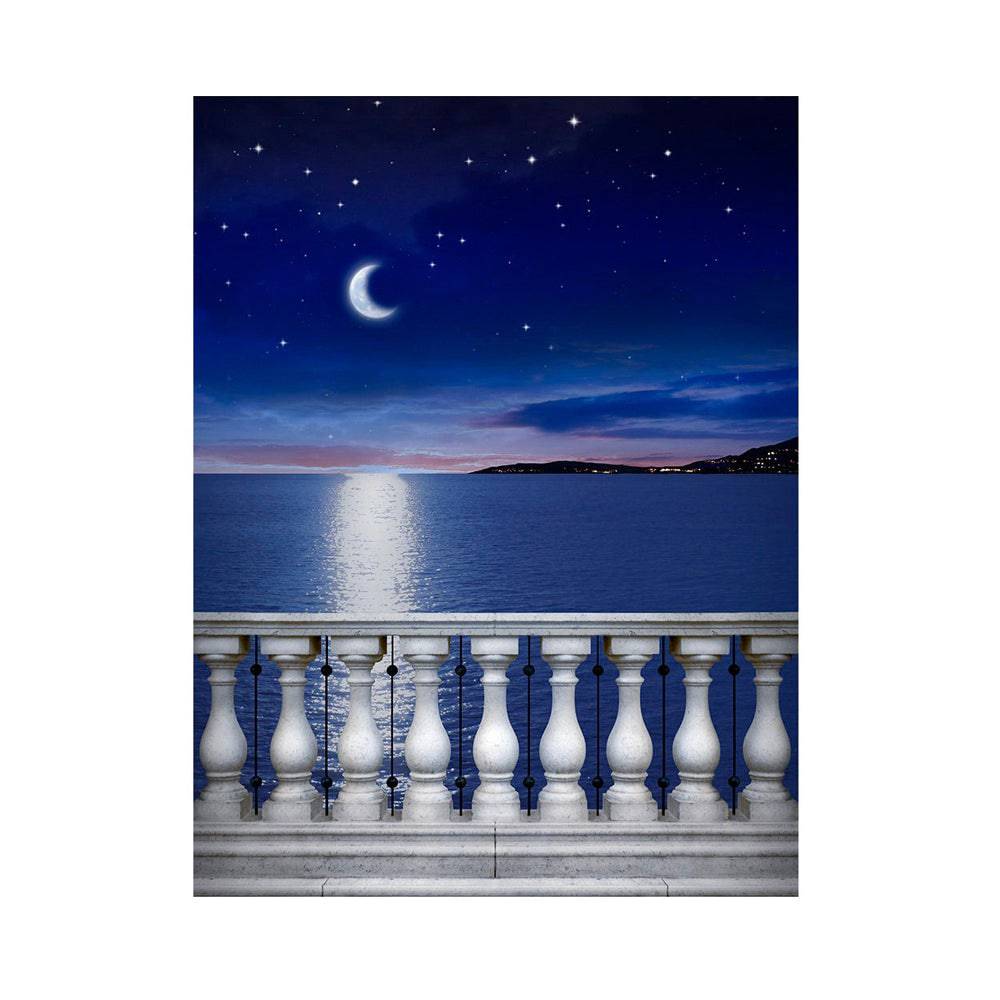 Mediterranean Sea Balcony Photography Backdrop - Basic 5.5  x 6.5  