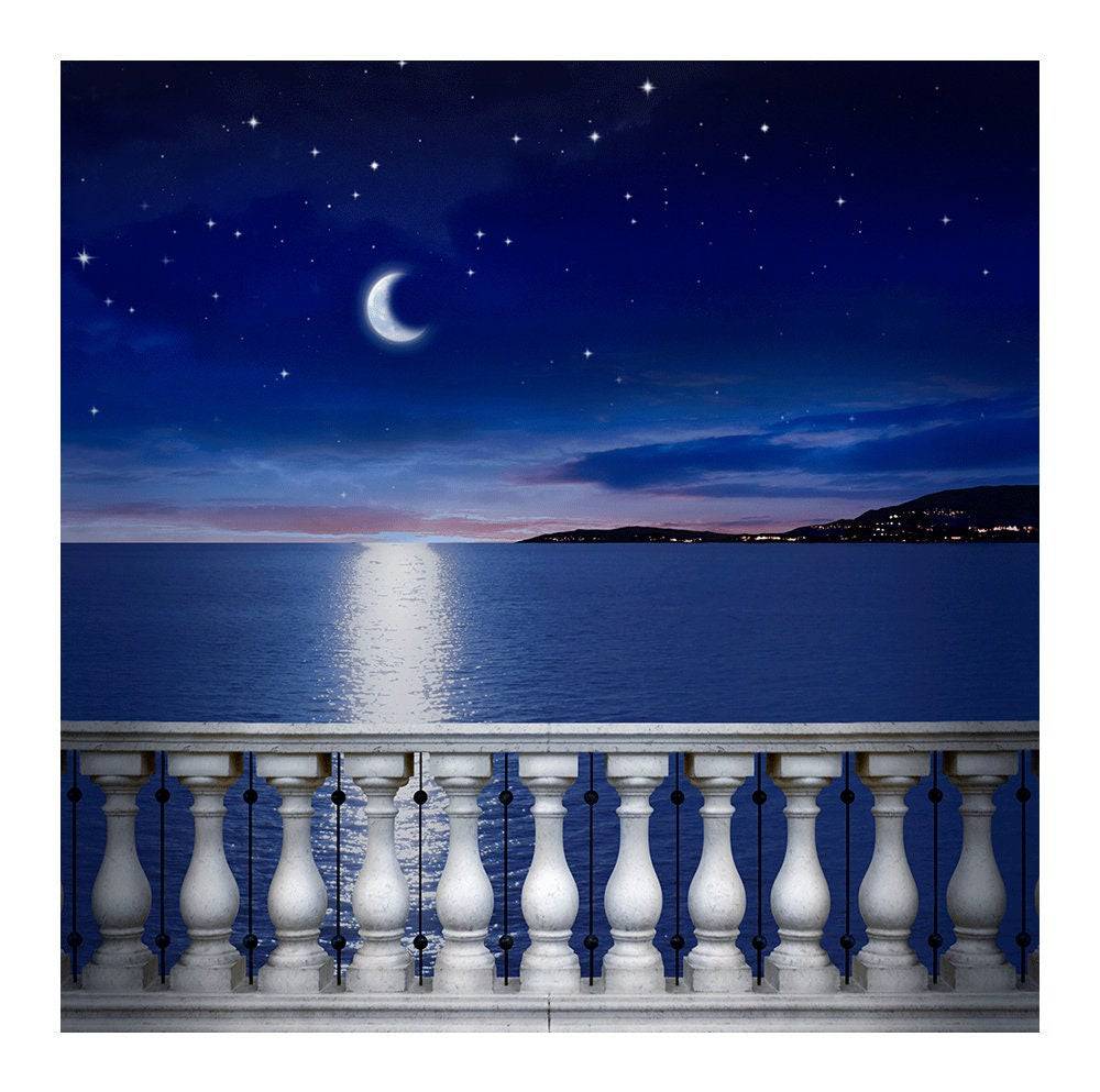 Mediterranean Sea Balcony Photography Backdrop - Basic 8  x 8  