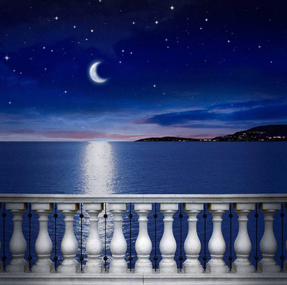 Mediterranean Sea Balcony Photography Backdrop - Pro 10  x 10  
