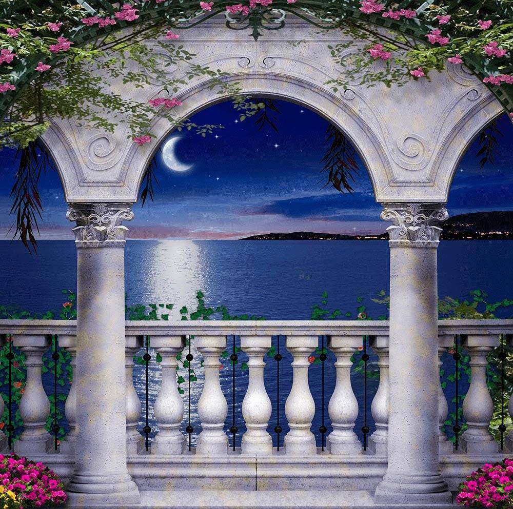 Mediterranean Magic Balcony Photo Backdrop - Basic 10  x 8  