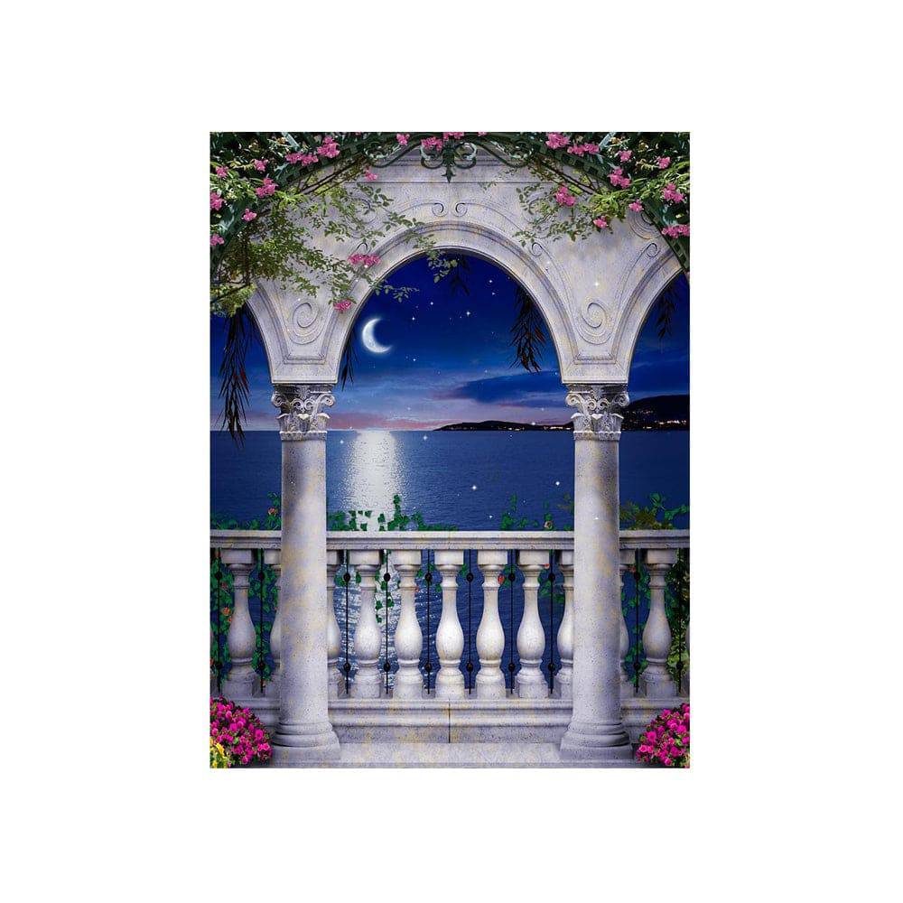 Mediterranean Magic Balcony Photo Backdrop - Basic 4.4  x 5  