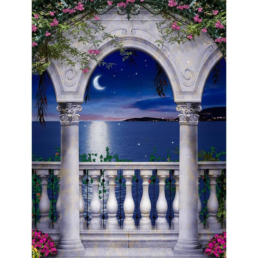 Mediterranean Magic Balcony Photo Backdrop - Pro 8  x 10  