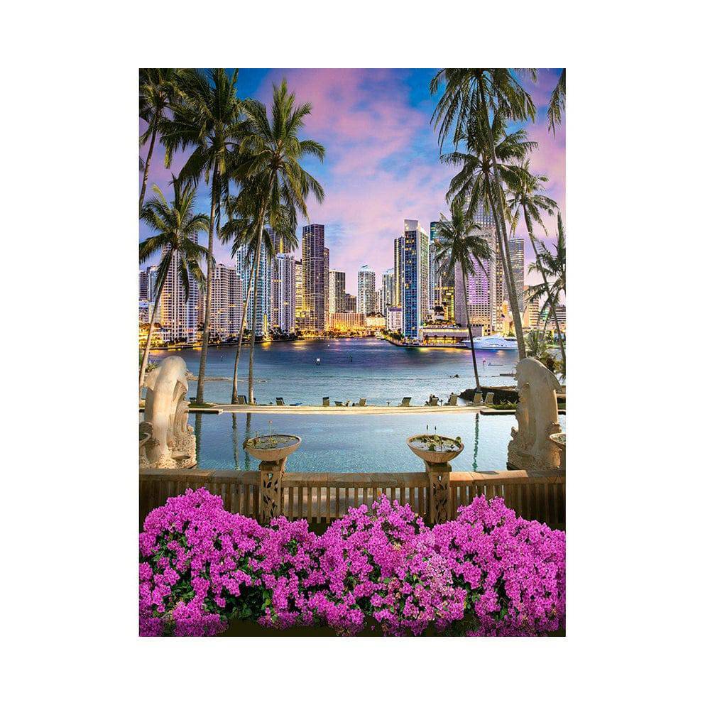 Miami Waterfront Photo Backdrop - Basic 5.5  x 6.5  