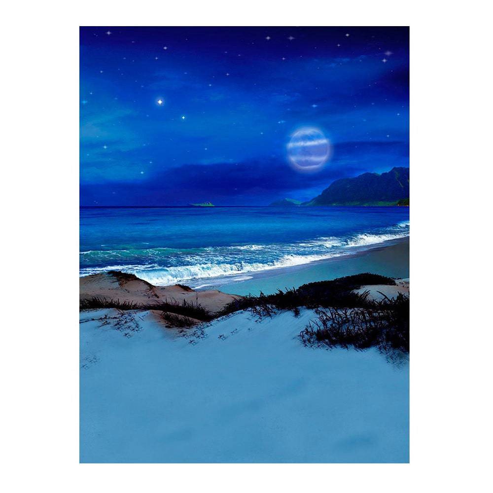 Blue Night Ocean Photo Backdrop - Basic 6  x 8  