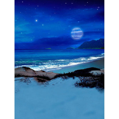 Blue Night Ocean Photo Backdrop - Basic 8  x 10  