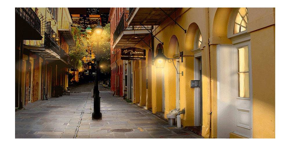 New Orleans Bourbon Street Photography Backdrop - Basic 16  x 8  