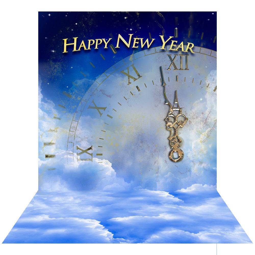 Chimes Of Time New Year's Photo Backdrop - Basic 8  x 16  