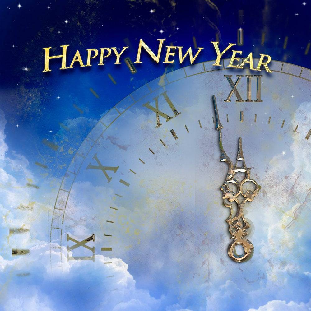 Chimes Of Time New Year's Photo Backdrop - Pro 10  x 10  