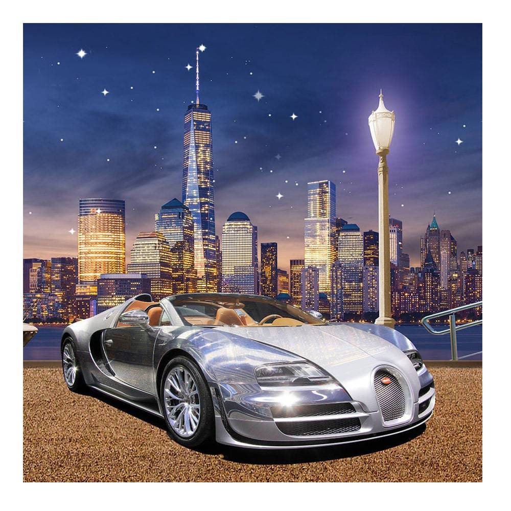 New York Bugatti Car Bling Photo Booth Prop, Prom Dress Homecoming Party Decorations, Hollywood Decor Photo Backdrop, Alba Backgrounds - Basic 8 x 10