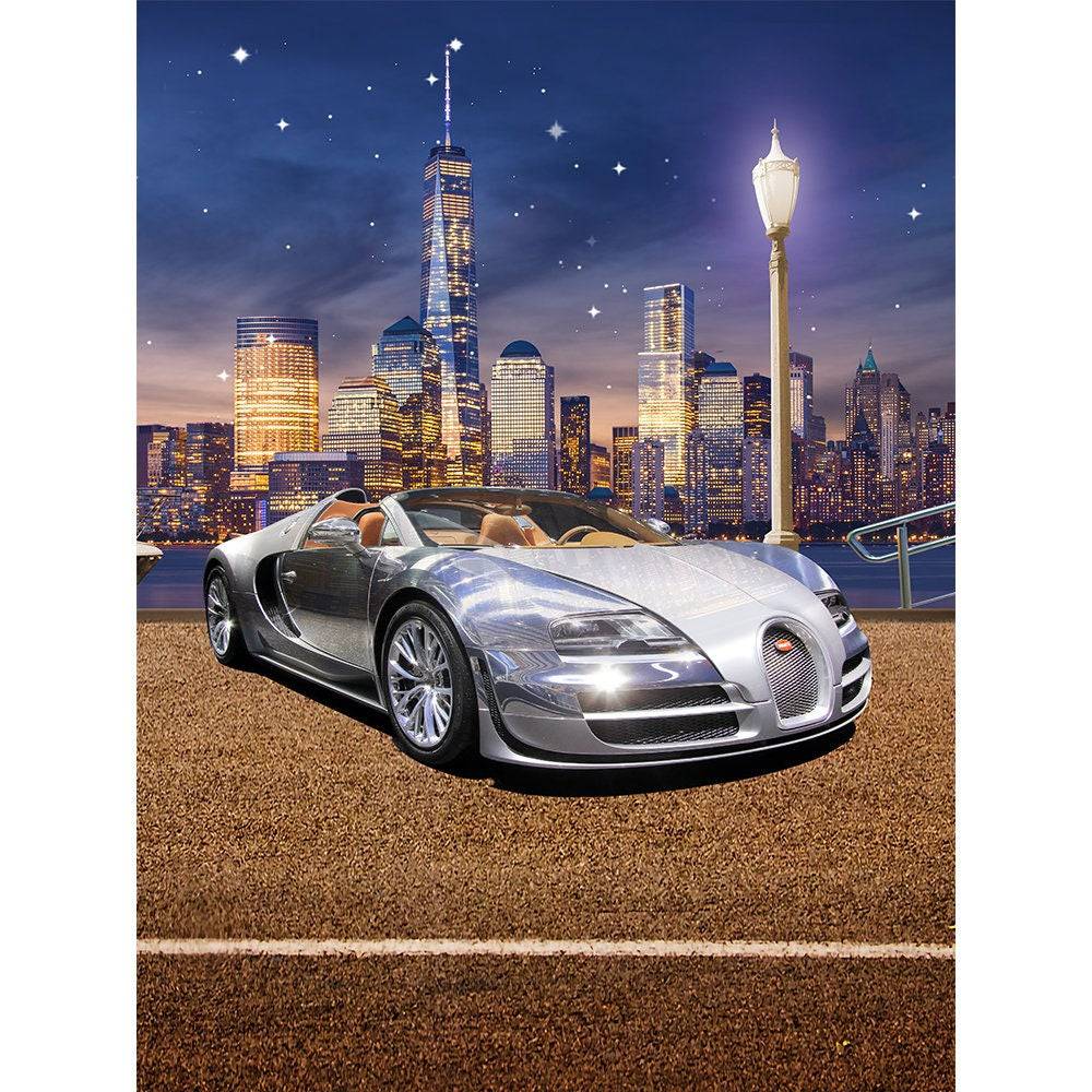 New York City Bugatti Car Photo Backdrop - Basic 8  x 10  