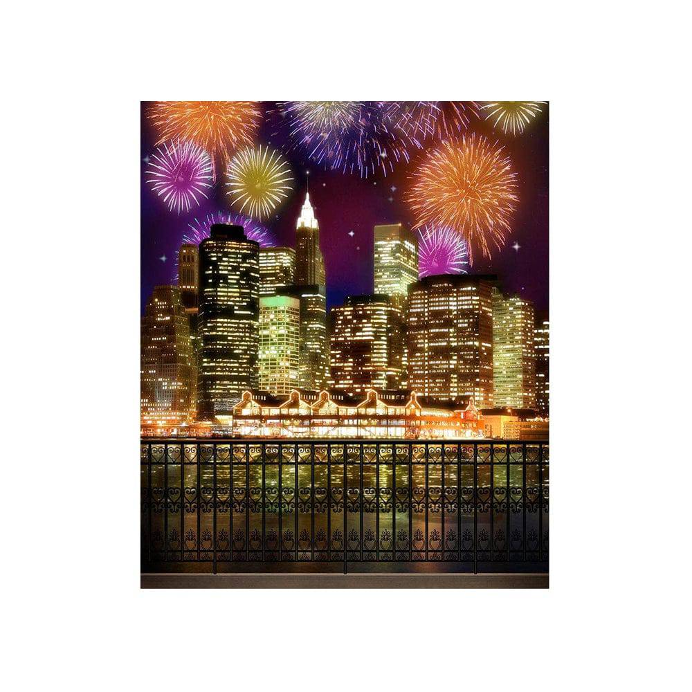 New York Fireworks Photo Backdrop - Basic 4.4  x 5  