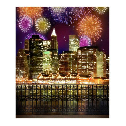 New York Fireworks Photo Backdrop - Basic 6  x 8  
