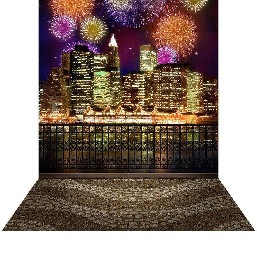 New York Fireworks Photo Backdrop - Basic 8  x 16  