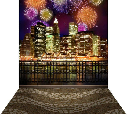 New York Fireworks Photo Backdrop