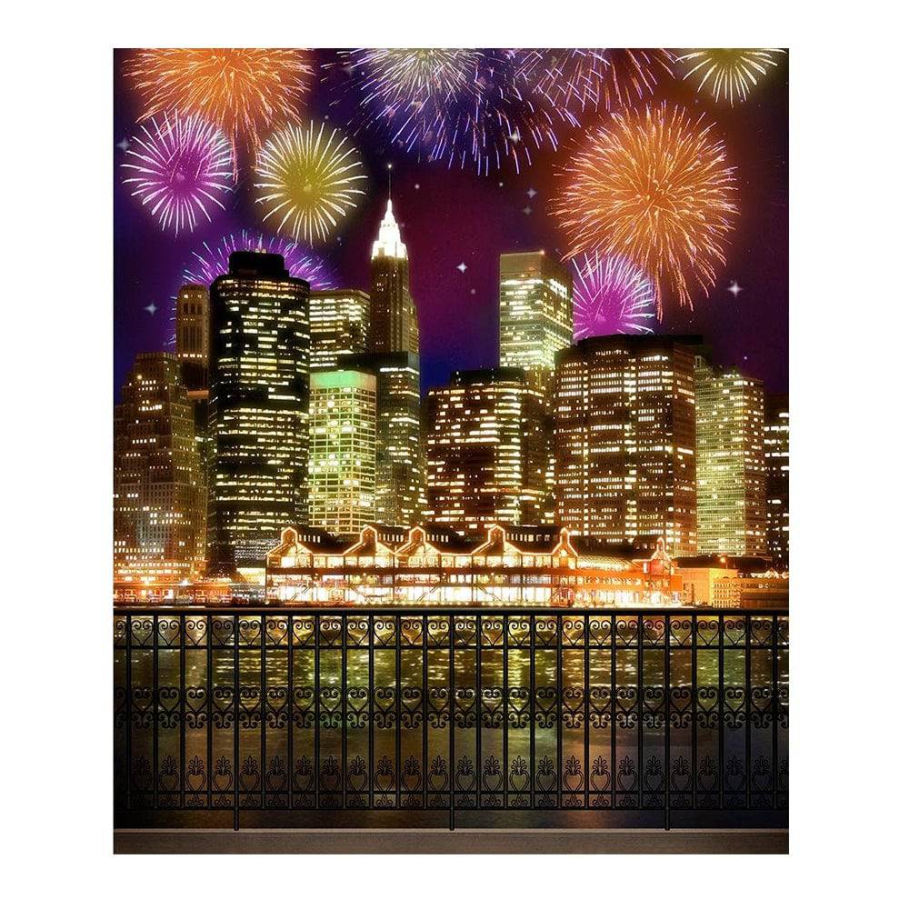 New York Fireworks Photo Backdrop - Pro 6  x 8  