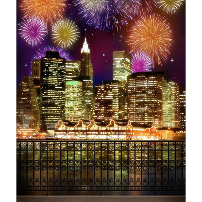 New York Fireworks Photo Backdrop - Pro 8  x 10  
