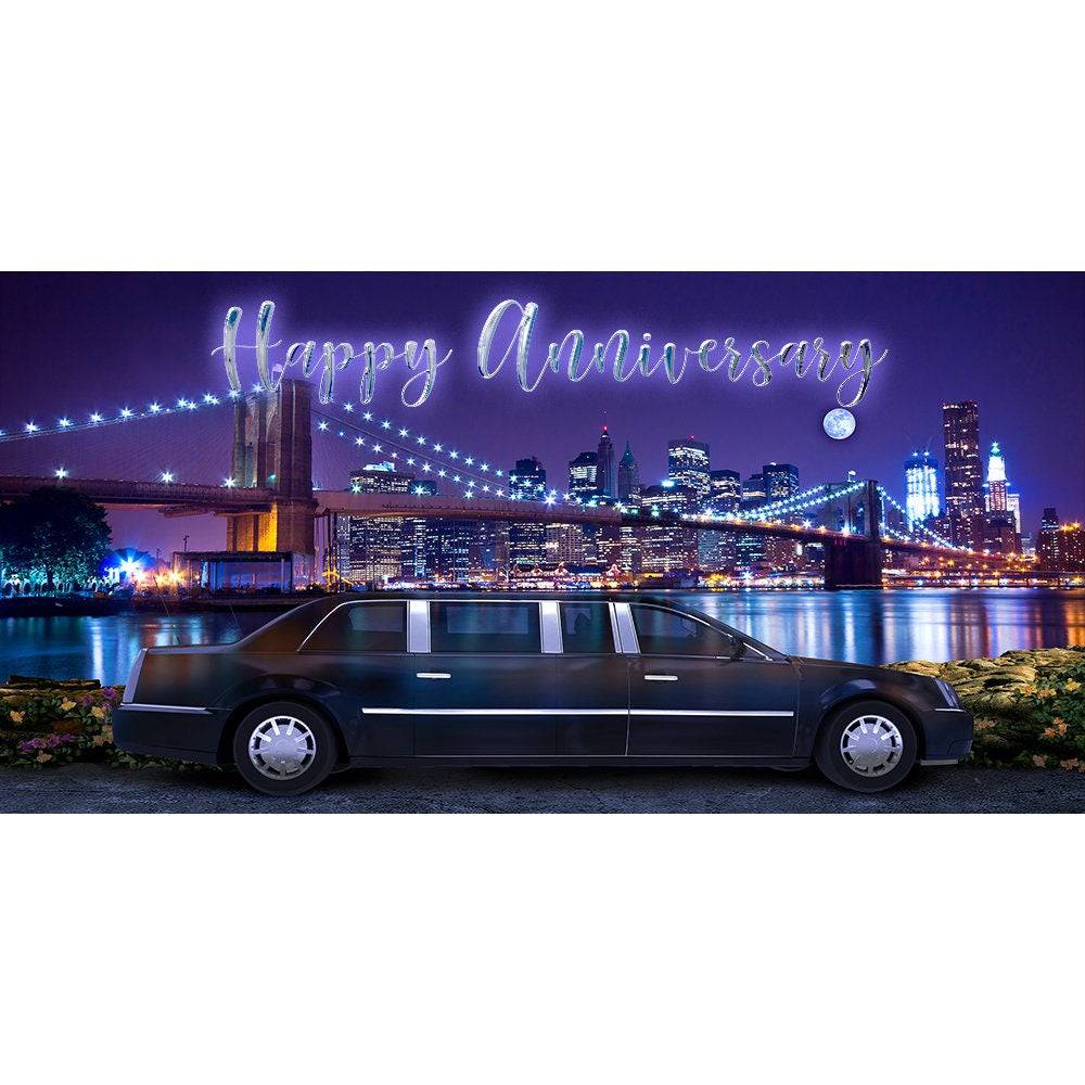 New York Group Party Photo Background, NYC Skyline Photo Booth Prop, Birthday Celebrations, 20ft x10ft, 16ft x 8ft Photo Backdrop - Basic 16 x 8