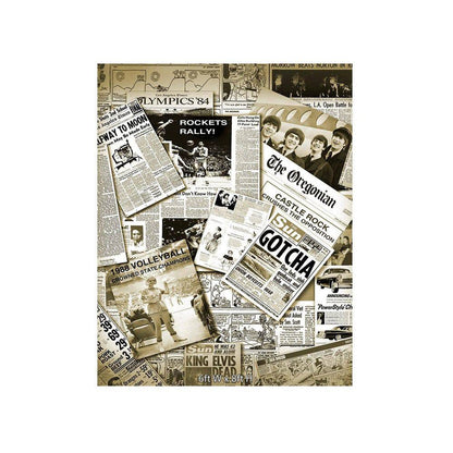 Retro Newspaper Headlines Party Photography Backdrop - Basic 5.5  x 6.5  