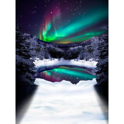 Northern Lights Aurora Borealis Photography Backdrop - Pro 8  x 10  