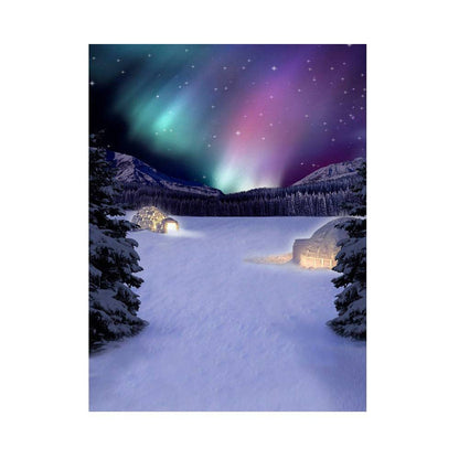 Purple Northern Lights Photo Backdrop - Basic 5.5  x 6.5  