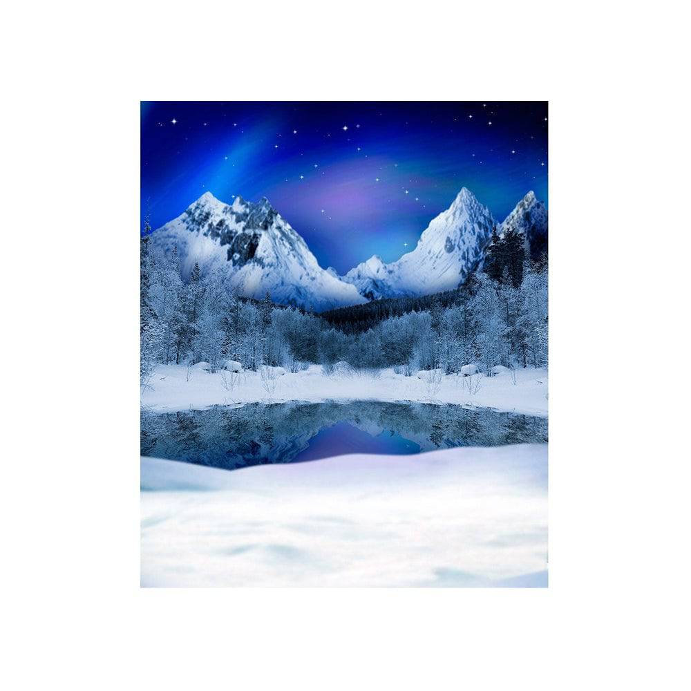 Northern Lights Mountain Photo Backdrop - Basic 4.4  x 5  