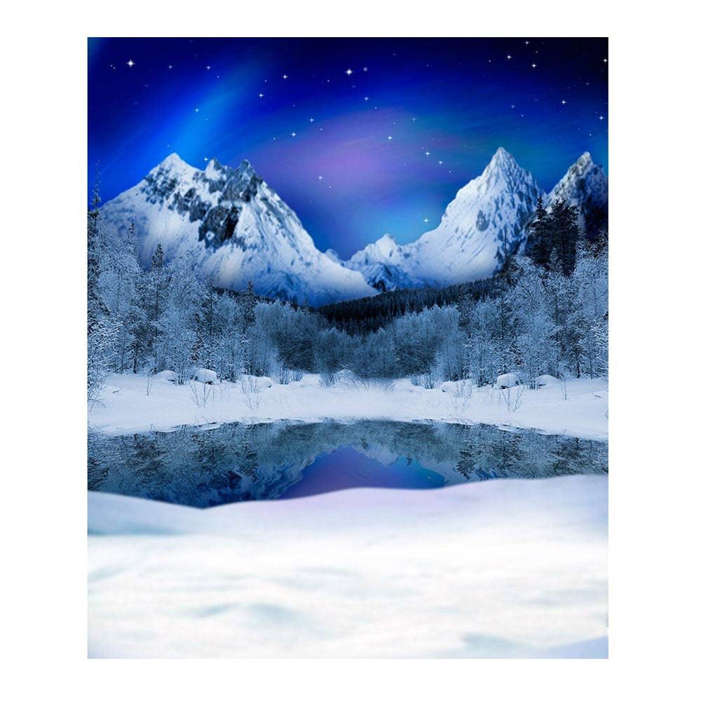 Northern Lights Mountain Photo Backdrop - Basic 6  x 8  