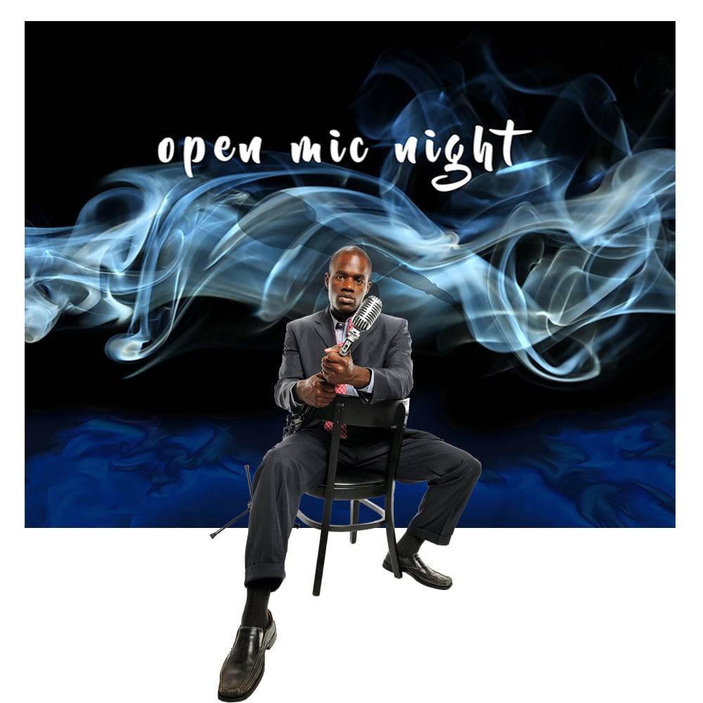 Open Mic Night Smokey Photo Backdrop