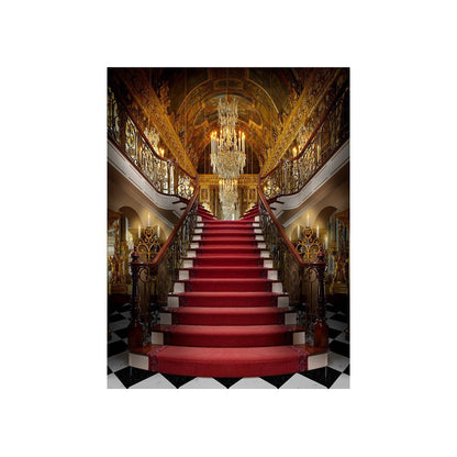 Checkered Palace Stairway Photo Backdrop BASIC 4.4 x 5