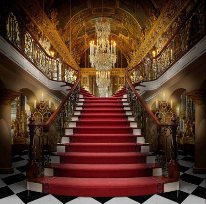 Checkered Palace Stairway Photo Backdrop - Pro 10  x 10  