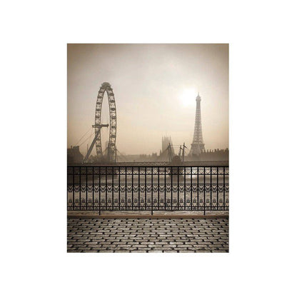 Foggy Sepia Paris Photo Backdrop - Basic 4.4  x 5  