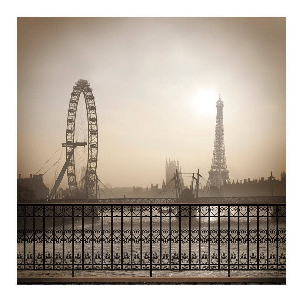 Foggy Sepia Paris Photo Backdrop - Basic 8  x 8  