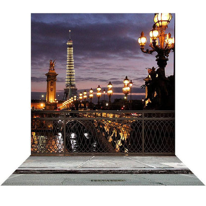 Paris Bridge Eiffel Tower Photography Backdrop