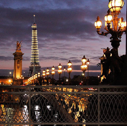 Paris Bridge Eiffel Tower Photography Backdrop - Basic 10  x 8  