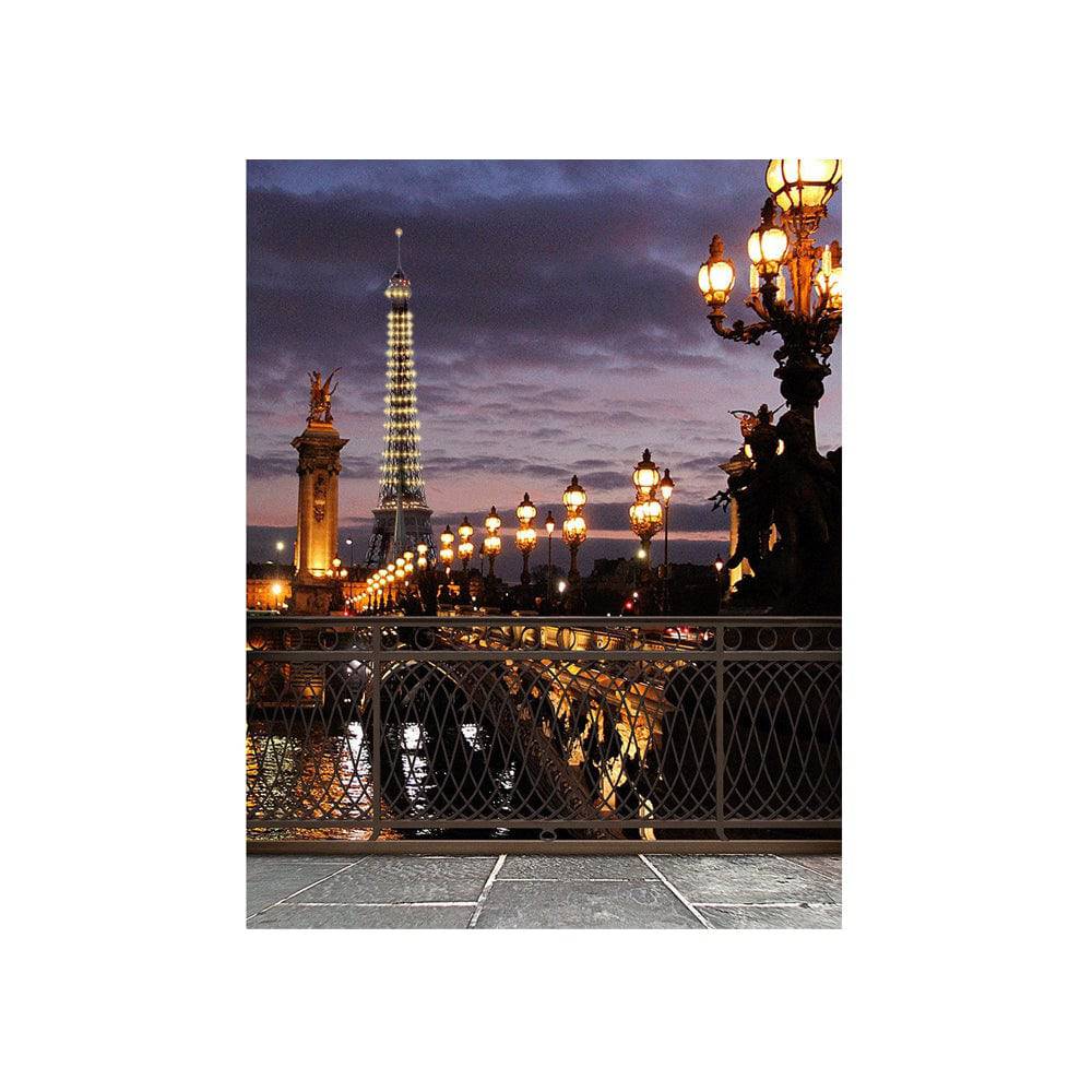 Paris Bridge Eiffel Tower Photography Backdrop - Basic 4.4  x 5  