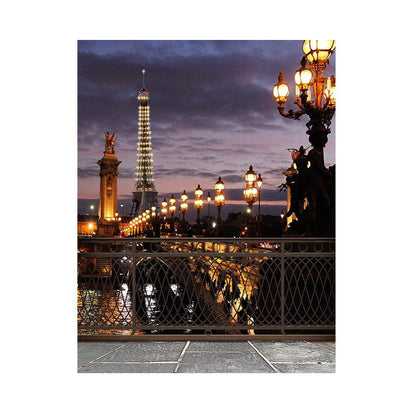 Paris Bridge Eiffel Tower Photography Backdrop - Basic 5.5  x 6.5  