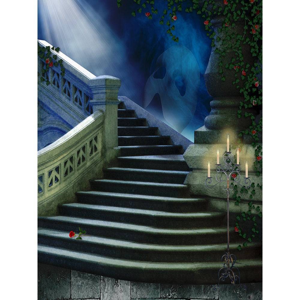 Smokey Dark Staircase Photography Backdrop - Basic 8  x 10  