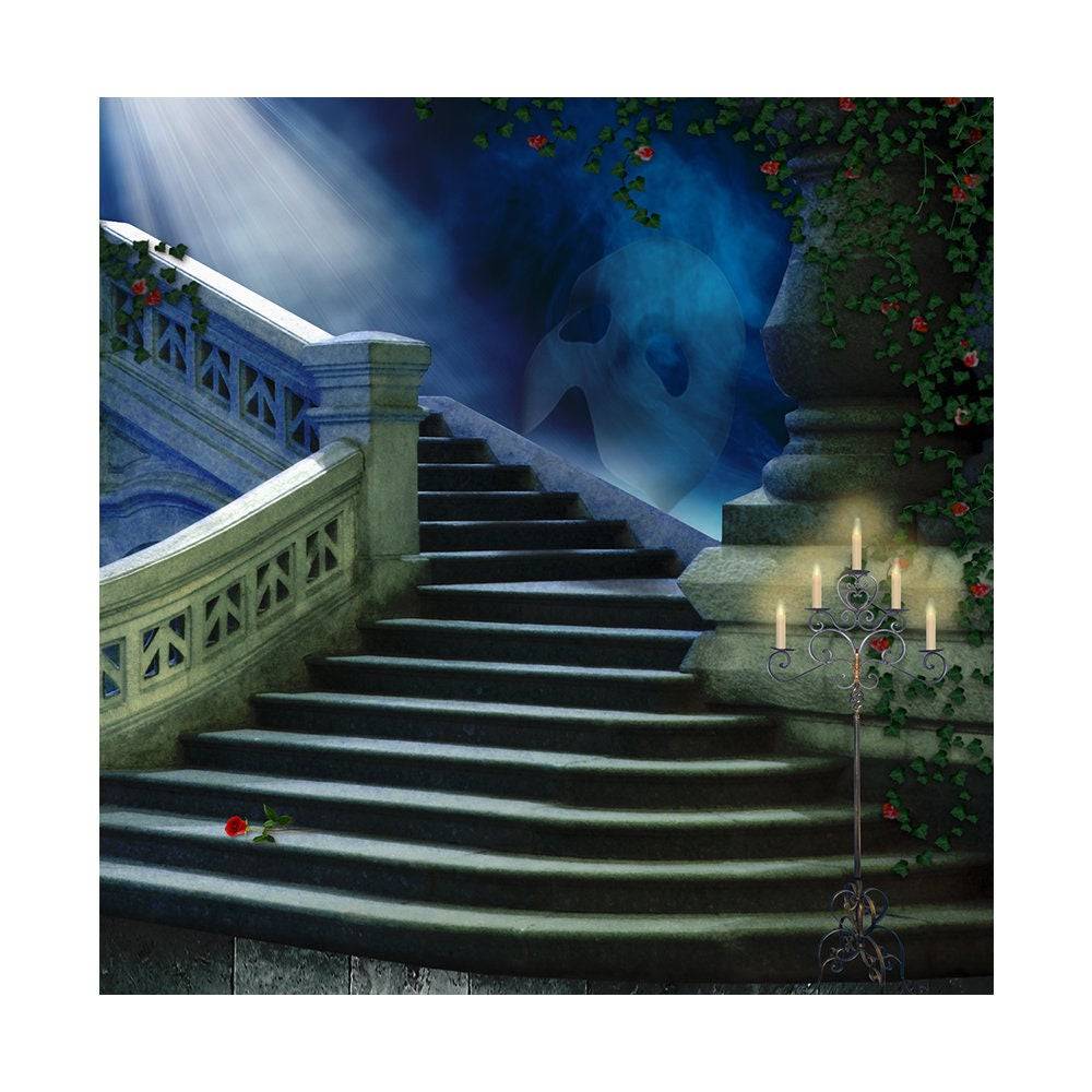 Smokey Dark Staircase Photography Backdrop - Pro 8  x 8  
