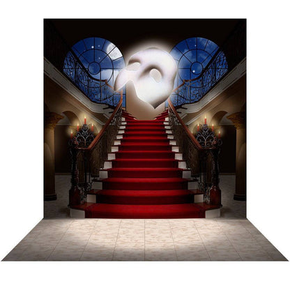Phantom of the Opera Red Carpet Staircase Photo Backdrop - Pro 10  x 20  