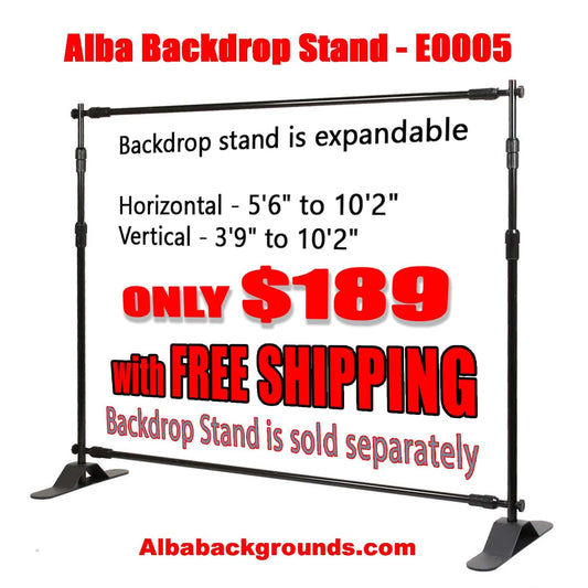 Photography Backdrop Stand Adjustable 10’ Wide
