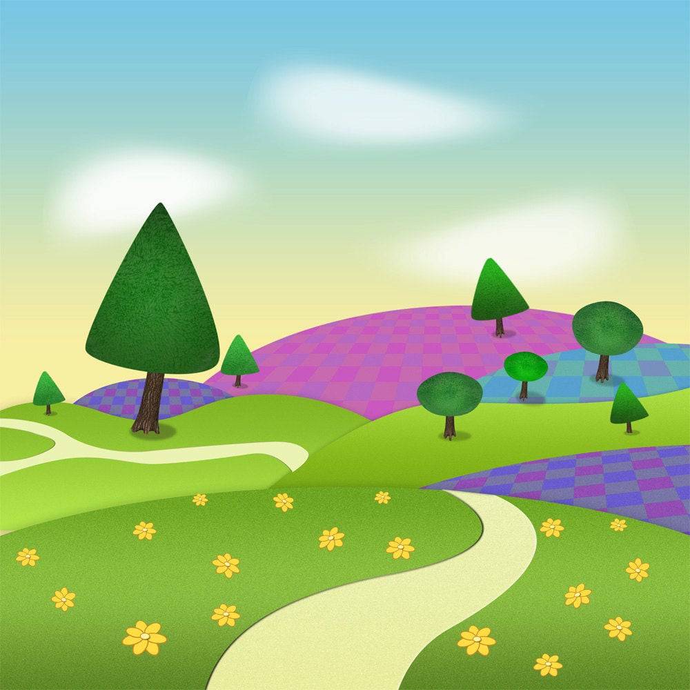 Playland Cartoon Photo Backdrop - Basic 10  x 8  
