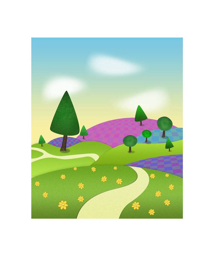 Playland Cartoon Photo Backdrop - Basic 4.4  x 5  