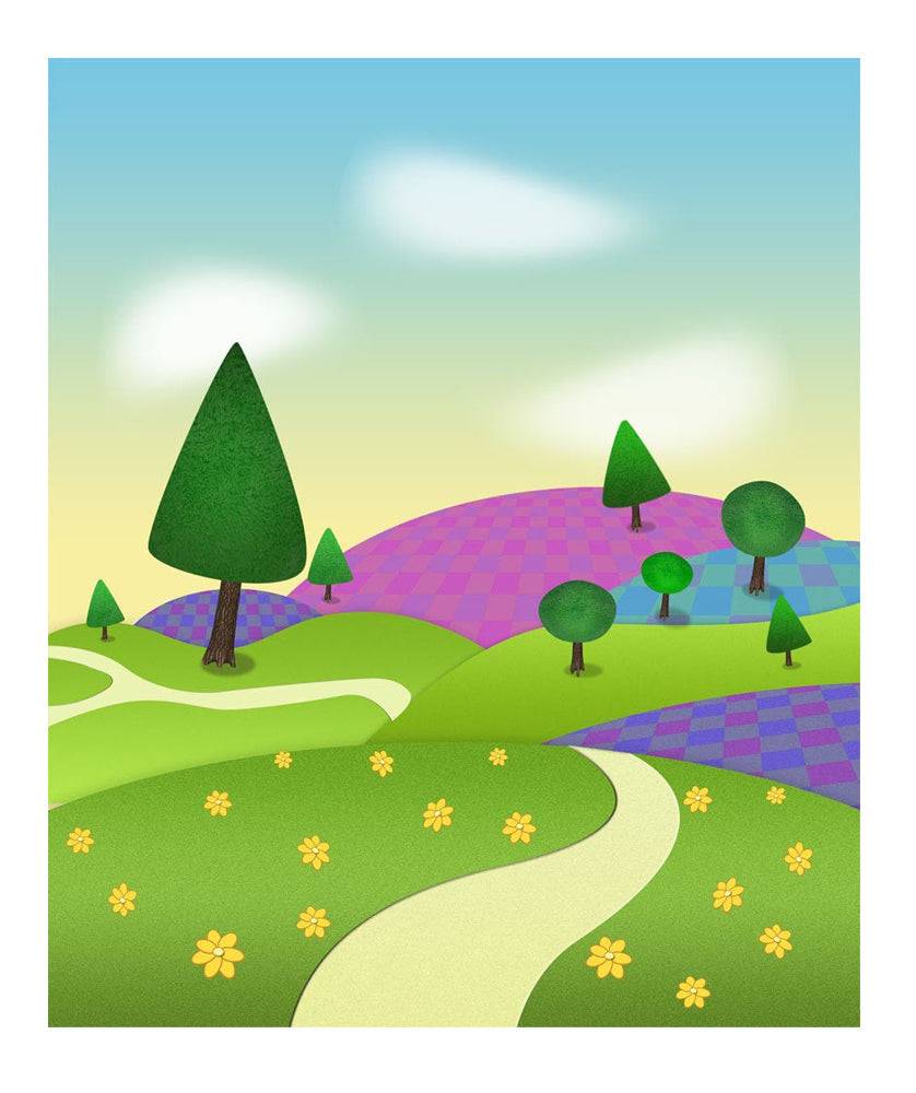 Playland Cartoon Photo Backdrop - Basic 6  x 8  