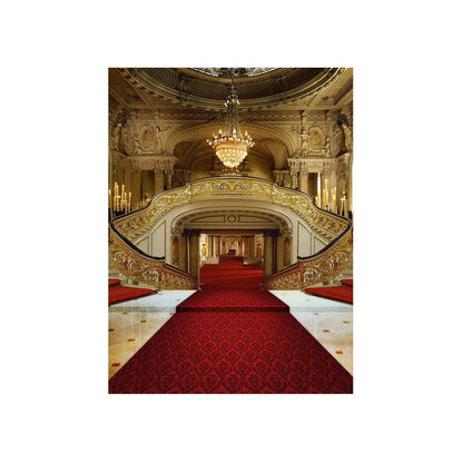 Red Carpet Double Staircase Photography Backdrop - Basic 4.4  x 5  