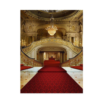 Red Carpet Double Staircase Photography Backdrop - Basic 5.5  x 6.5  