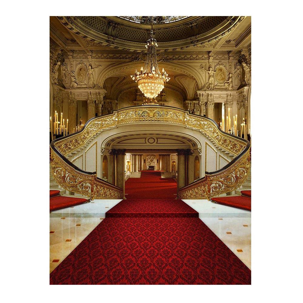 Red Carpet Double Staircase Photography Backdrop - Basic 6  x 8  