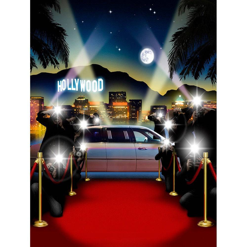 Red Carpet Paparazzi Hollywood Photography Backdrop - Basic 8  x 10  